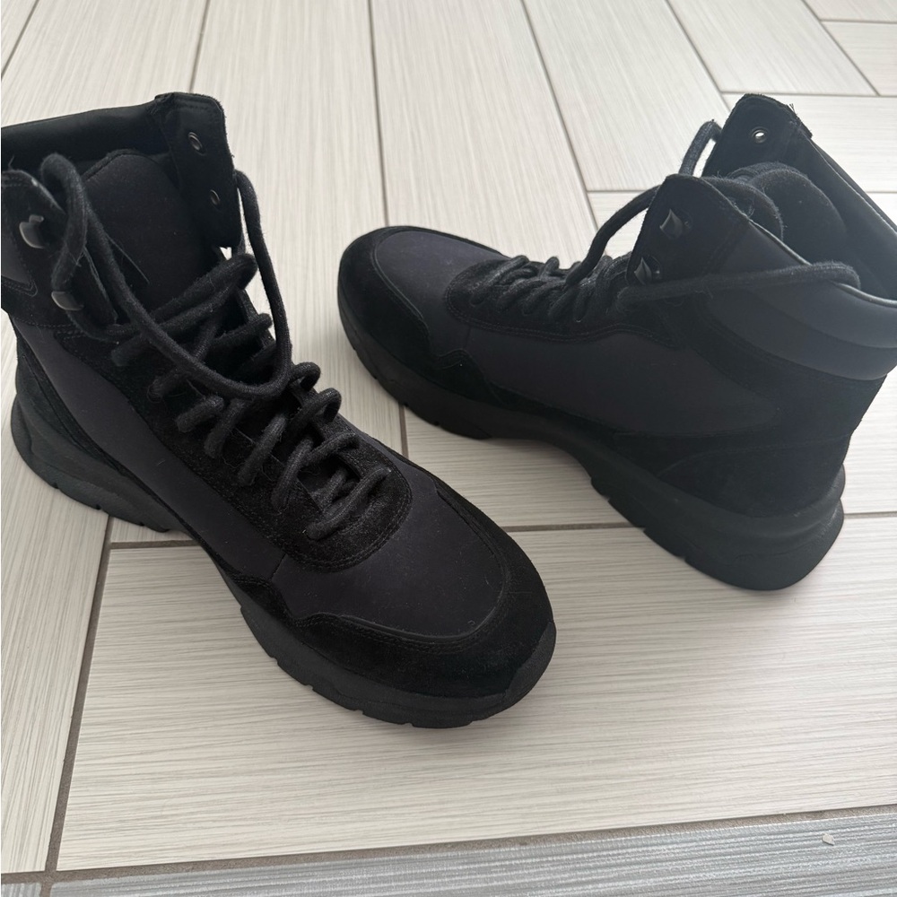 Vince Black Suede High Top Sneaker Boots